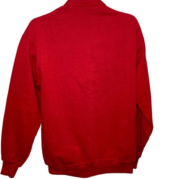 Vintage Jerzees Red Cardigan Sweater Button Up Long Sleeve One Size Fits All - Picture 4 of 7